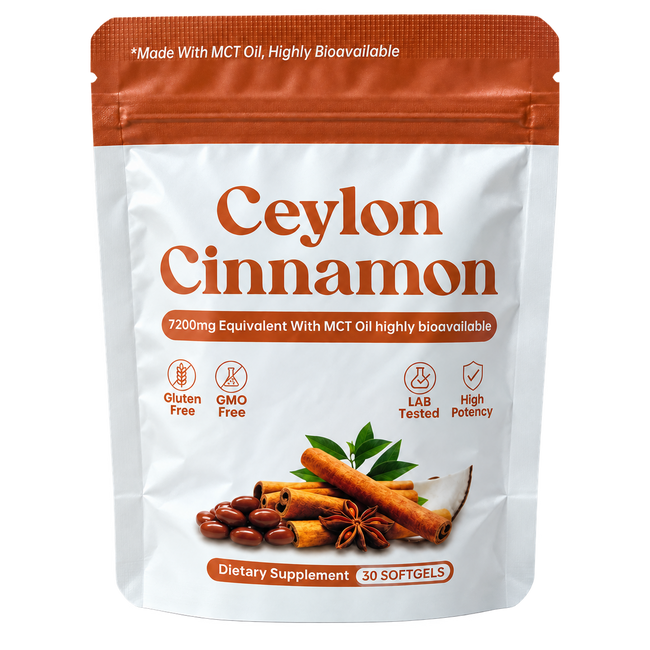 Ceylon Cinnamon pouch with a transparent background.