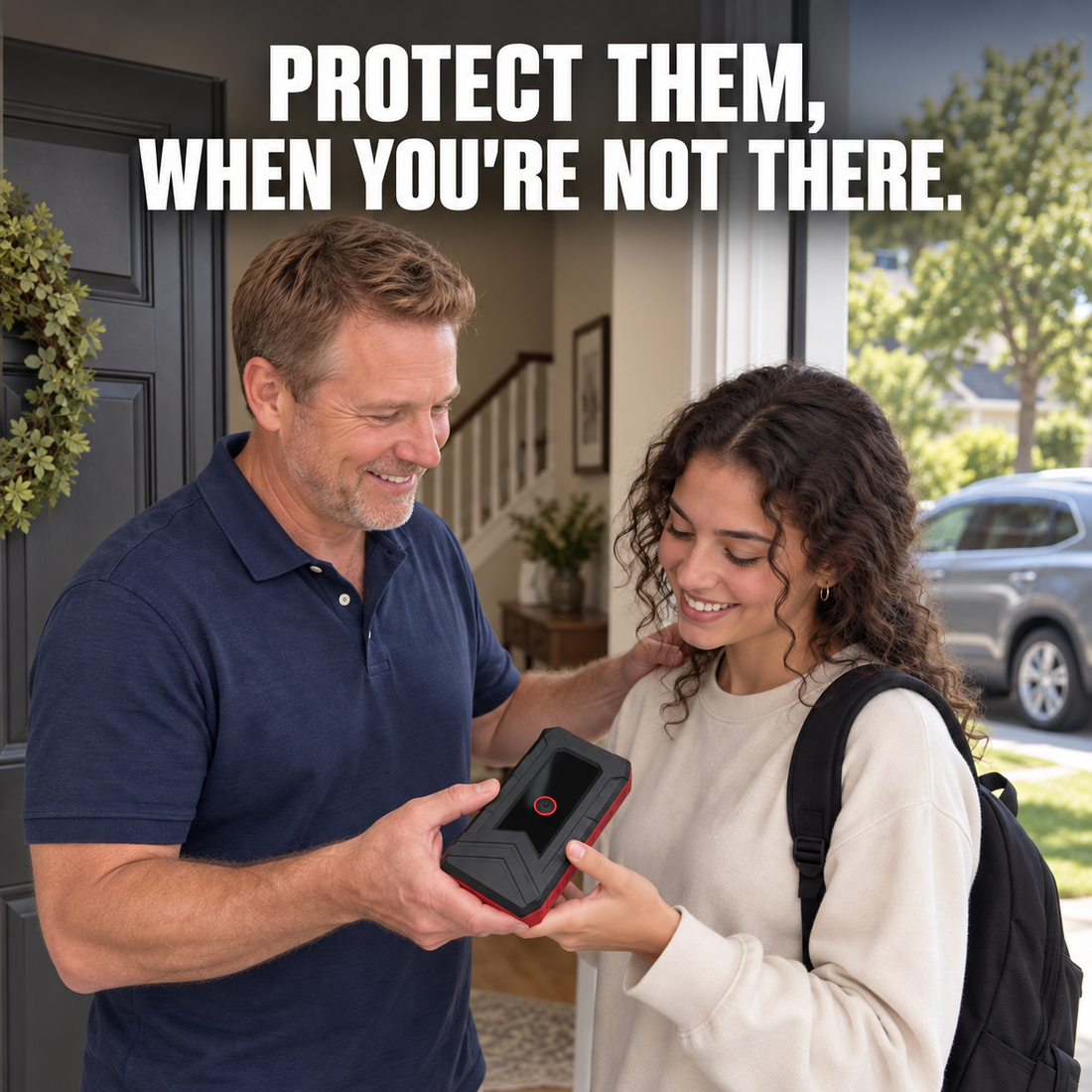 Protect them, when you're not there: illustrative father and daughter handoff